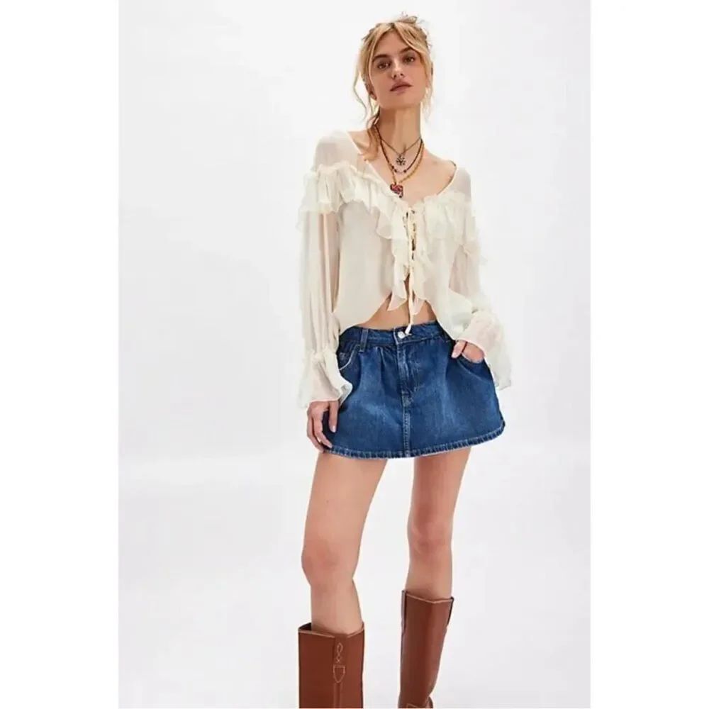 NWOT We The Free Denim Skort